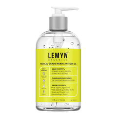 Lemyn Organics hand sanitizer front view bottle for quick on-the-go protection.