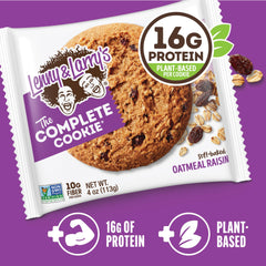 Lenny & Larry's Complete Cookie plated serving suggests a convenient snack.