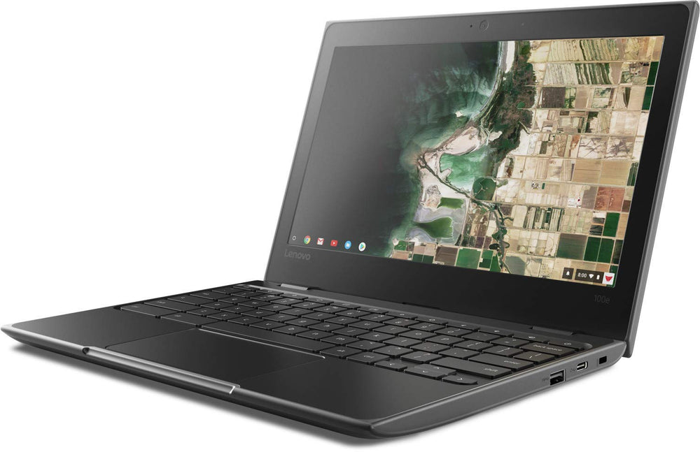 Lenovo 100e Renewed front view, compact classroom-friendly design.