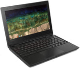 Lenovo 500e Chromebook 2-in-1 in laptop mode with HD touch display for classroom tasks.