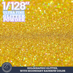 LEOBRO Gold Glitter fine powder texture ready for epoxy, paint, and nails