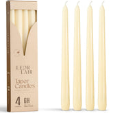 Leor & Lair Ivory Taper Candles gift box, ideal for weddings and gifting.