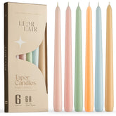 Leor & Lair pastel taper candle in peach adds warm Easter table ambiance.