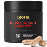 Leotri Ultra Strength T-Booster bottle front highlighting herbal vitality blend