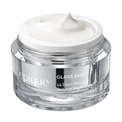 Lepique Retinol Night Cream bottle closeup for nightly skincare routine