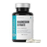 LES Labs Magnesium Citrate bottle close-up highlighting energy support.