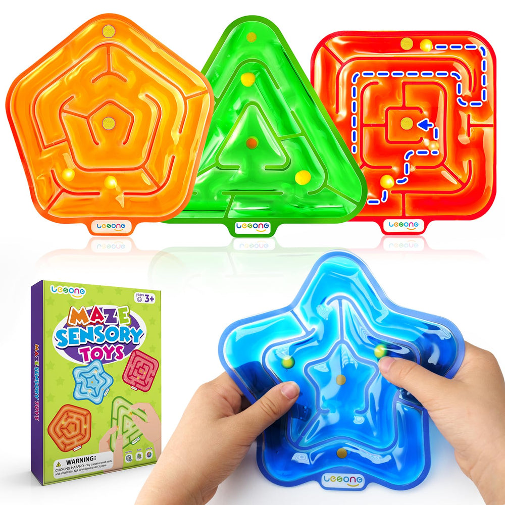 LESONG sensory fidget toy maze 4-pack, vibrant colors for calm focus.