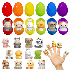 Letapapa Easter eggs with animal puppets for a colorful hunt.