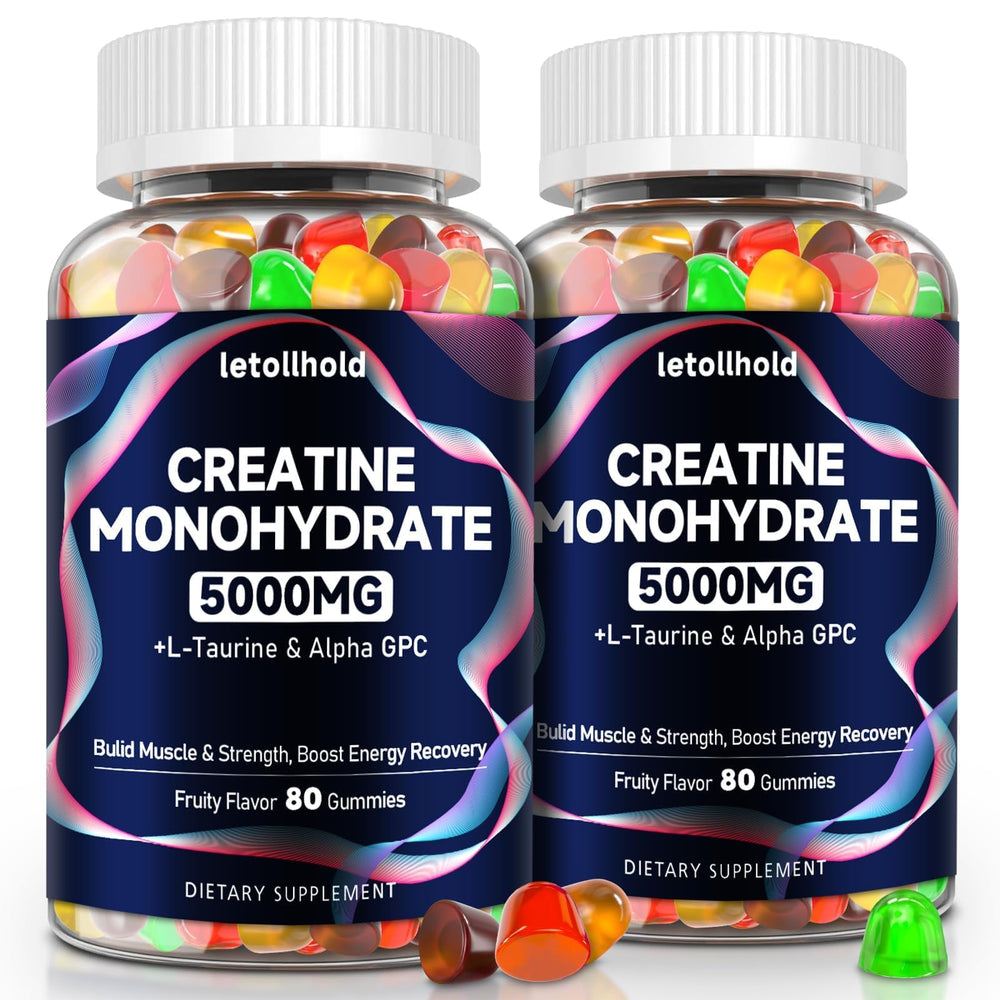 Letollhold creatine monohydrate gummies bottle for convenient daily energy support.