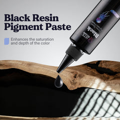 Let's Resin Black Pigment Paste river table edge accents dramatic depth and gloss.