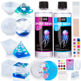 LET'S RESIN epoxy kit with four molds showing beginner-friendly setup for easy art projects