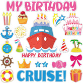 Leumoi pink cake cruise door magnet set enhances cabin decor for celebrations on board.