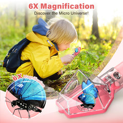 Durable clear acrylic body for kid-safe observation.