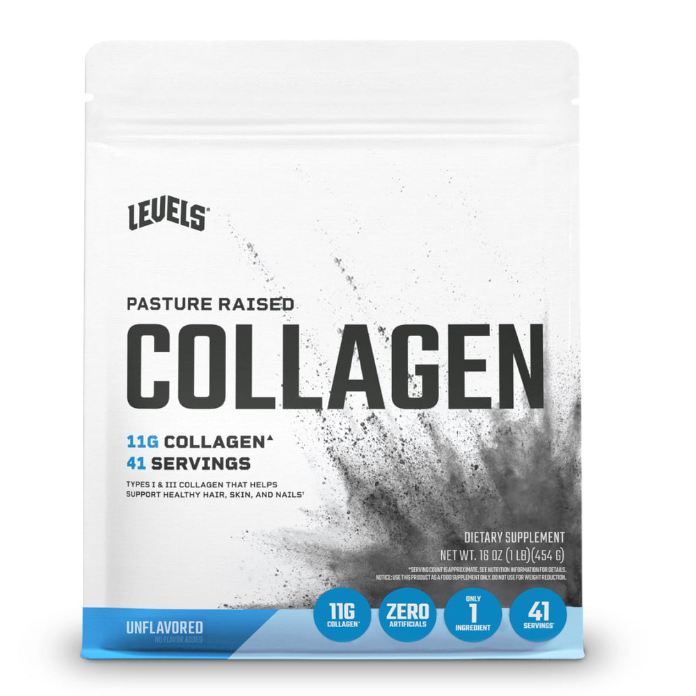 Levels Collagen Peptides unflavored powder with scoop for daily use