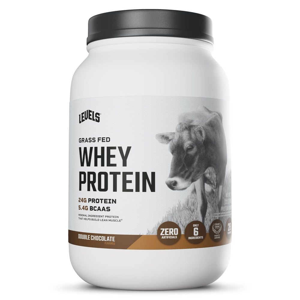 Levels Grass Fed Whey packaging 2lb bag with clean label for daily protein fueling.