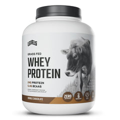 Levels Grass Fed Whey powder in a shaker for post-workout recovery