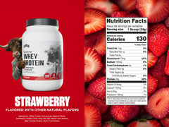 Levels Nutrition whey ingredients list shows natural strawberry flavor and monk fruit