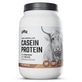 Levels Nutrition chocolate casein bottle highlights hormone-free protein for overnight support