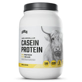 Levels Nutrition vanilla bean casein tub shown for protein-packed shakes.