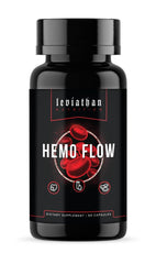 Leviathan Nutrition Hemo Flow bottle and caps, vegan capsules for daily nitric oxide support.