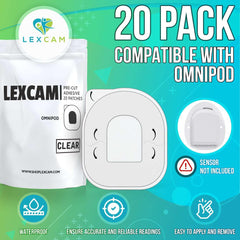 Lexcam pre cut adhesive patch for quick and comfortable application.