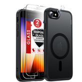 LeYi iPhone SE case with screen protectors and camera covers for all-in-one protection.