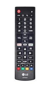 LG AKB75095307 remote front view showing familiar button layout for LG TVs