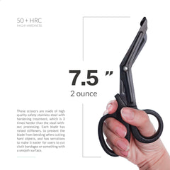 LI JIU trauma shears safety design demonstrates blunt tips for safer patient handling.