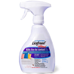 Licefreee Spray for furniture kills lice on contact with a fresh citrus scent.