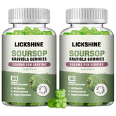Lickshine 2-pack soursop gummies pack highlights tropical flavor and daily support