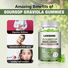 Lickshine soursop gummies texture close-up showcases chewy bite