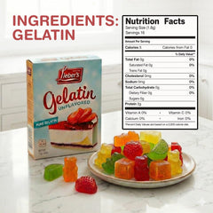 Lieber's gelatin powder ready for clear, jiggle-free jellies and desserts.