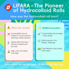 LIFARA hydrocolloid roll self-adhesive enables easy application.