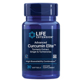 Life Extension Advanced Curcumin Elite bottle front highlights the turmeric blend for inflammation support.