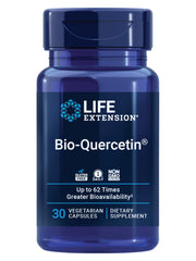 Life Extension Bio-Quercetin bottle for daily immune support in a clean kitchen setting.