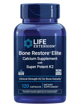 Life Extension Bone Restore Elite bottle shown with capsules for daily bone support