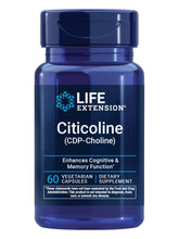 Life Extension Citicoline capsules on bottle highlighting brain support potential