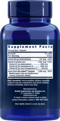 Life Extension D and K capsules closeup highlighting dosage for daily wellness.