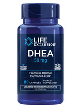 Life Extension DHEA 50 mg bottle showing the hormone balance label.
