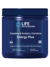 Life Extension Energy Plus bottle label highlights energy-boosting ingredients.