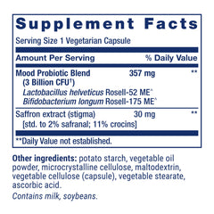 Life Extension FlorAssist label closeup highlighting saffron and probiotic blend.