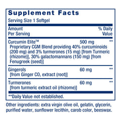 Life Extension Ginger Turmerones bottle side highlights ginger extract for immune support.