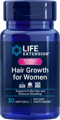 Life Extension Hair Growth for Women bottle showing daily support for fuller hair