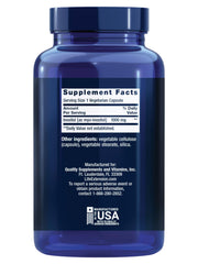 Life Extension Inositol Caps bottle label emphasizing gluten-free and vegetarian ingredients