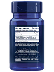 Life Extension Menopause Relief capsules closeup for menopausal comfort.