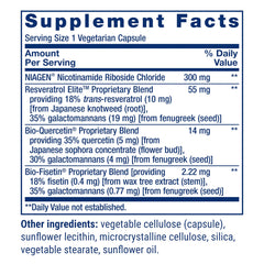 Life Extension NAD+ Cell Regenerator capsules closeup showing dosage and consistency.