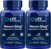 Life Extension Neuro-Mag 150 bottle front featuring Magtein magnesium for absorption.