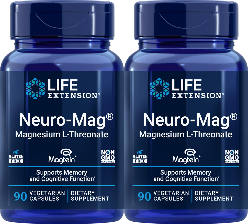 Life Extension Neuro-Mag bottle label shown for easy daily identification