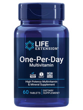 Life Extension One-Per-Day bottle with 60 tablets for daily immune and energy support.