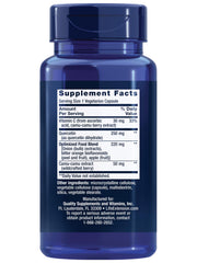 Life Extension Optimized Quercetin 250 mg bottle pour highlights easy daily capsules.